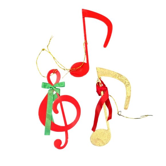 7-Piece Set Of Musical Instrument & Note-Themed Christmas Ornaments - Picture 4 of 6